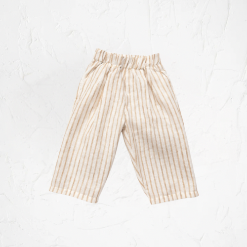 Linen Pant – Striped Beige